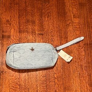 NWT Sugarfree Light Blue Quilted Wristlet / Bag